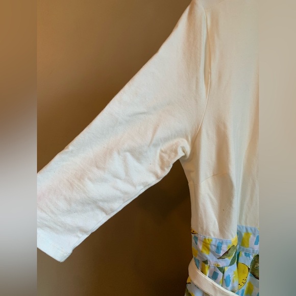 eShakti Lemon Print Dress retro homemaker traditional fun print midi - Picture 5 of 11